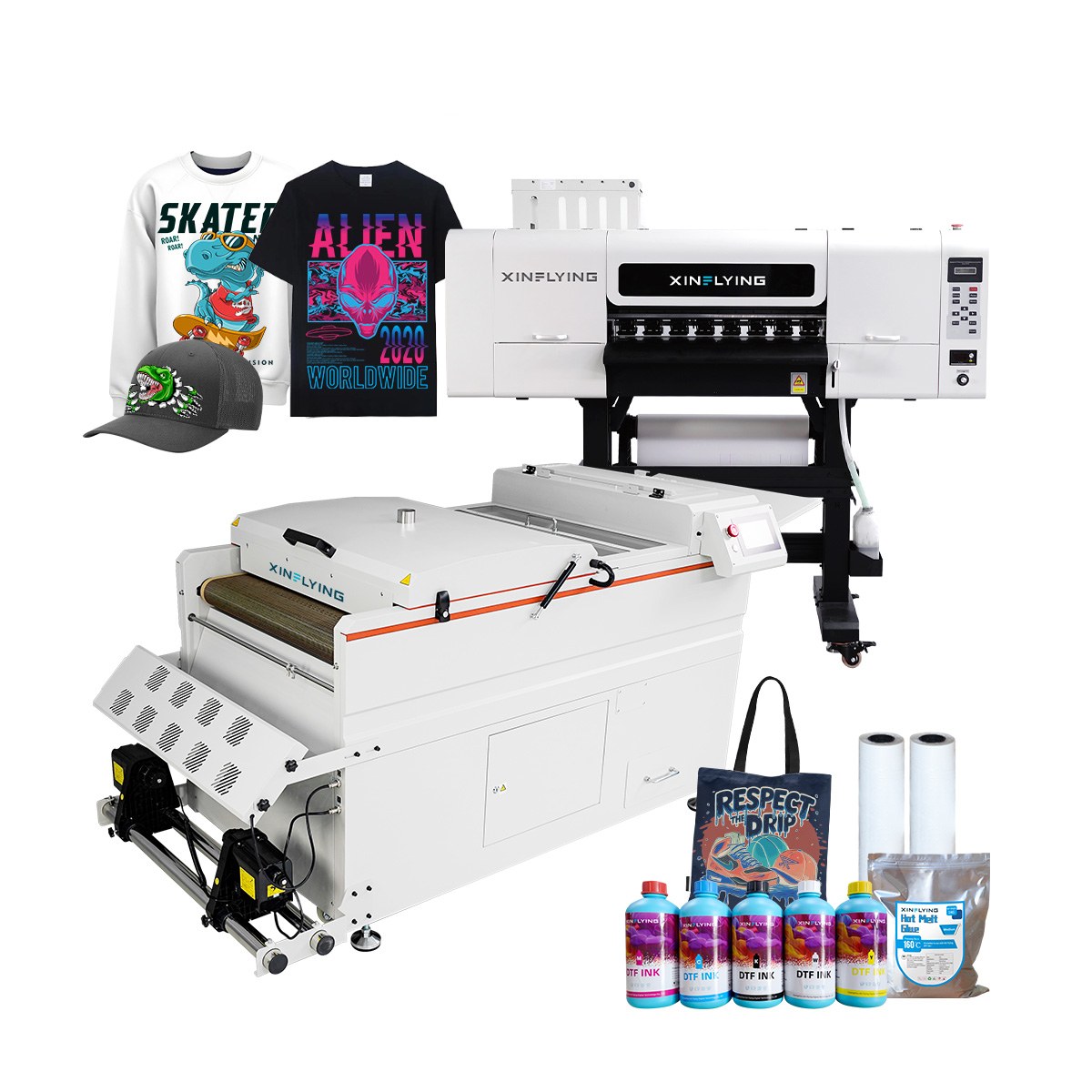 60 cm Dual i3200 DTF Printer + Powder Shaker Line